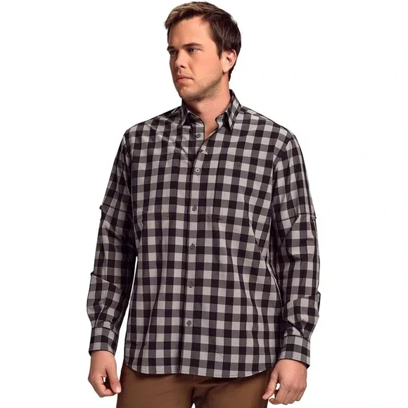 Beretta‎ Men's Size XL Gray Black Check Hovis Flex Button Up Shirt Long Sleeve - Picture 12 of 12